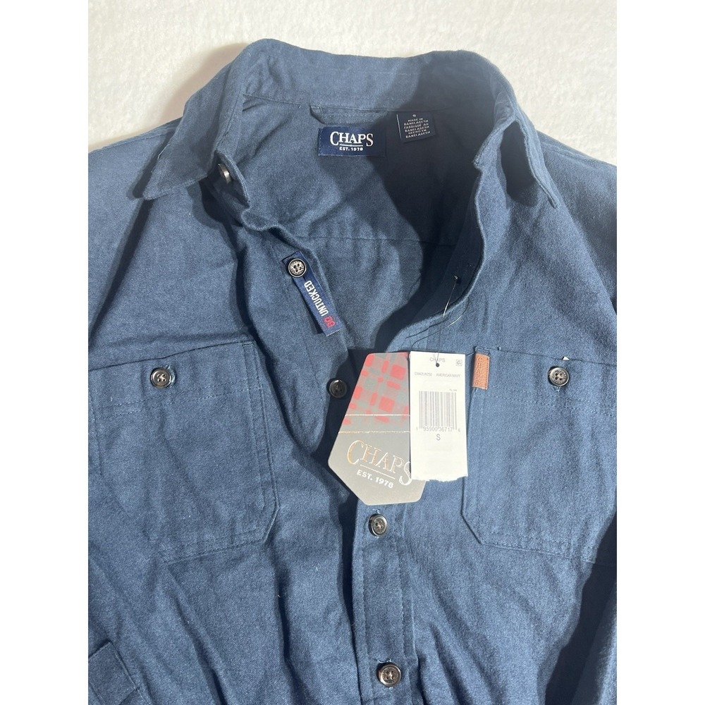 NWT Chaps American Navy Utility Shirt Men's Small Blue Workwear